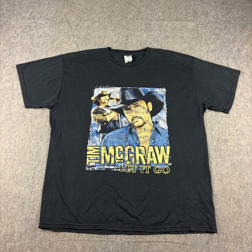 Tim McGraw Let It Go Tour 2008 Concert T Shirt Men's XL Black Official Merch